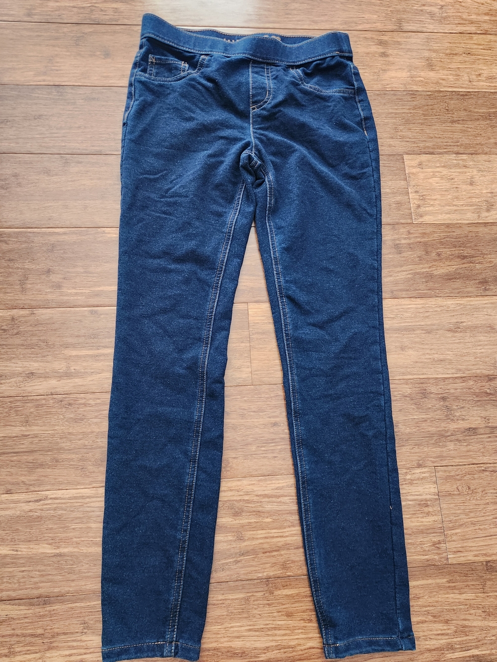 Justice Girl's Dark Blue Stretchy Jeggings Jeans Leggings, Size 14